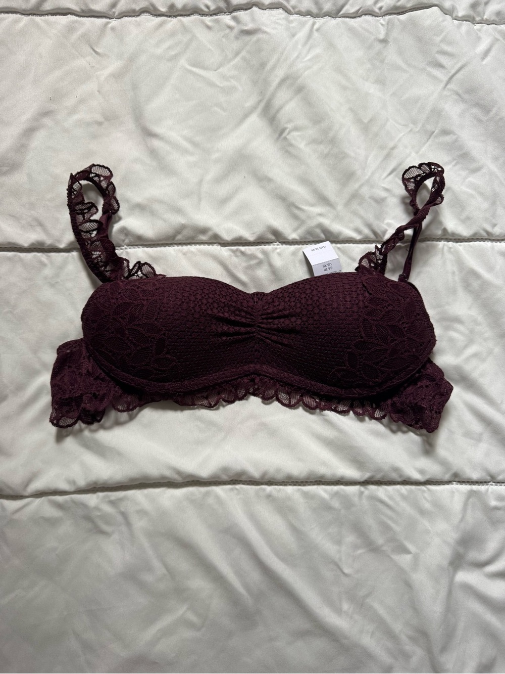 Lace Trim Padded Bralette in Deep Plum ✨